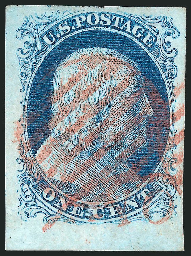 Cost of US Stamp Scott Cat. 8A - 1851 1c Franklin. Robert Siegel Auction Galleries, Dec 2010, Sale 998, Lot 61