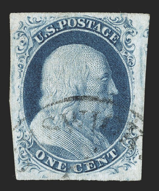 Prices of US Stamps Scott # 8A - 1851 1c Franklin. Spink Shreves Galleries, Nov 2012, Sale 141, Lot 21