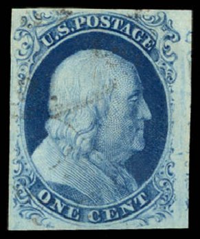 Value of US Stamps Scott Catalog #8A - 1851 1c Franklin. Daniel Kelleher Auctions, May 2014, Sale 653, Lot 2064