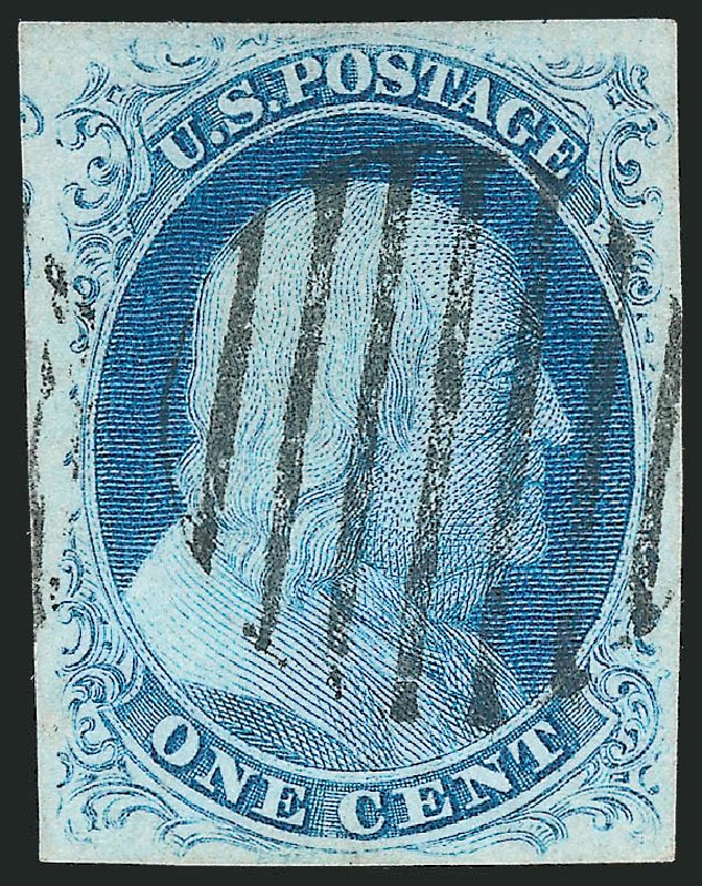 US Stamp Value Scott #8A - 1851 1c Franklin. Robert Siegel Auction Galleries, Dec 2012, Sale 1037, Lot 1414