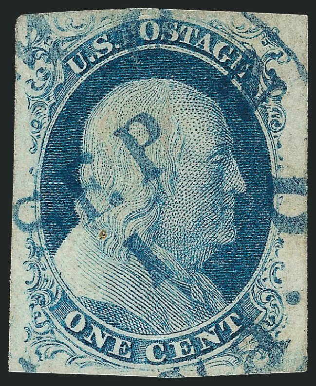 Values of US Stamps Scott Catalogue #8A - 1c 1851 Franklin. Robert Siegel Auction Galleries, Apr 2010, Sale 984, Lot 74