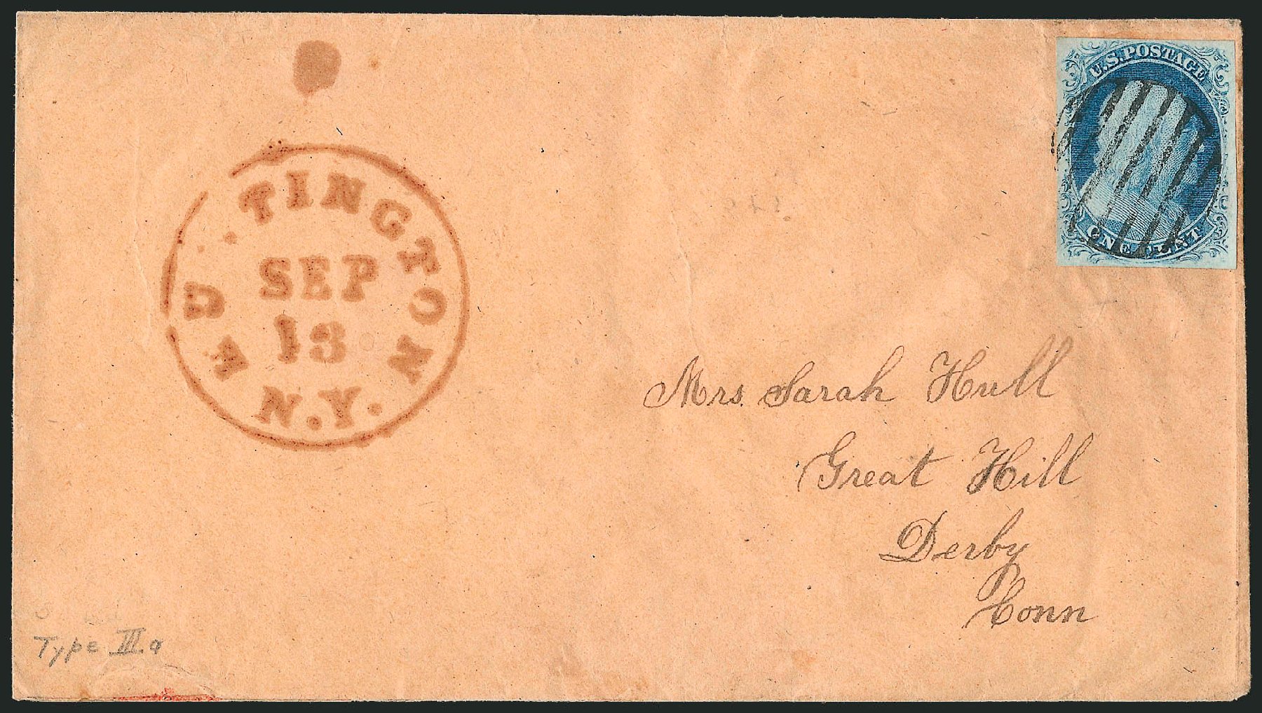 US Stamps Value Scott Catalog 8A: 1c 1851 Franklin. Robert Siegel Auction Galleries, Sep 2010, Sale 994, Lot 744
