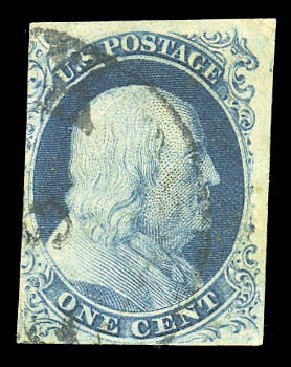 Price of US Stamp Scott 8A: 1c 1851 Franklin. Matthew Bennett International, Sep 2010, Sale 333, Lot 3275