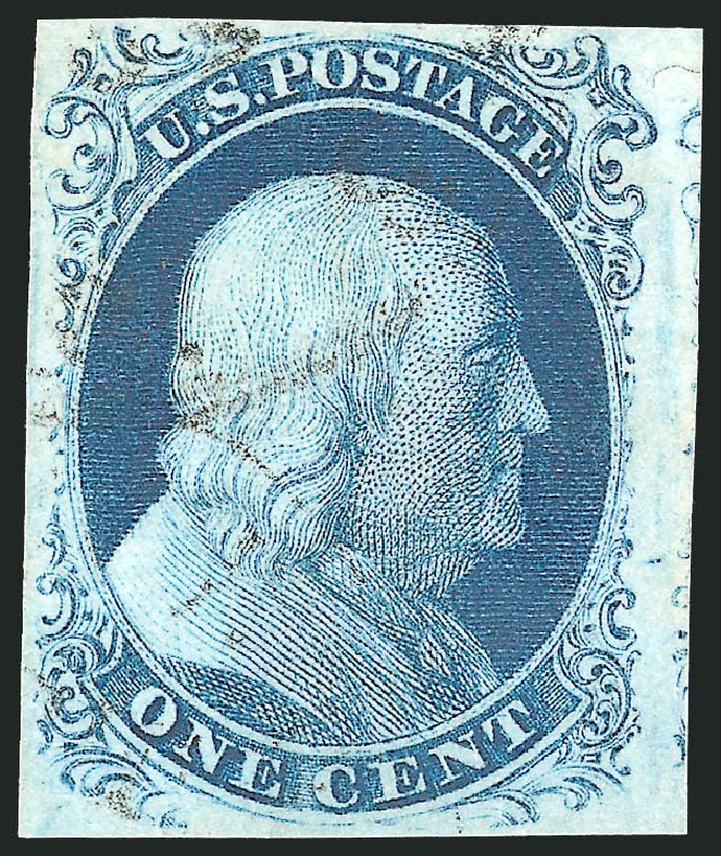 US Stamp Prices Scott Catalog 8A: 1c 1851 Franklin. Robert Siegel Auction Galleries, Oct 2008, Sale 963, Lot 185
