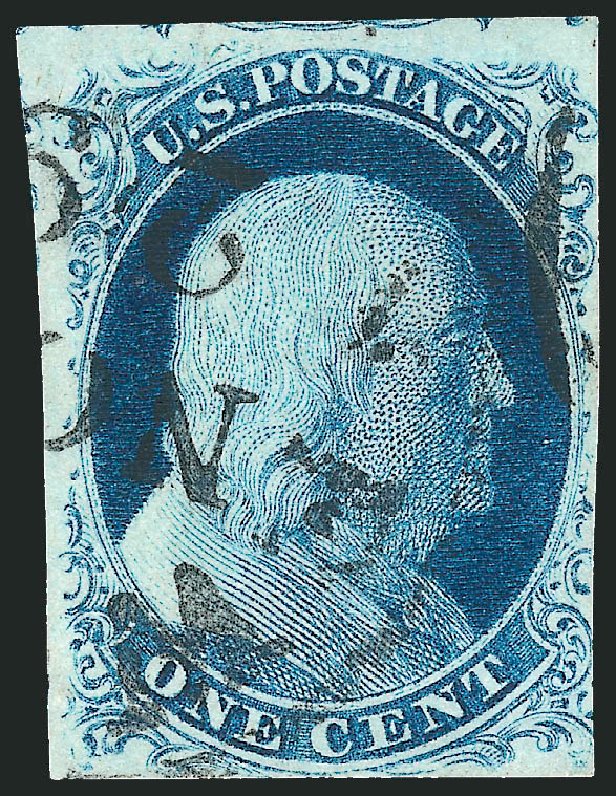 US Stamps Prices Scott Catalog 8A: 1c 1851 Franklin. Robert Siegel Auction Galleries, Dec 2009, Sale 982, Lot 5045