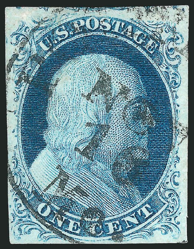 Cost of US Stamps Scott Catalogue #8A - 1c 1851 Franklin. Robert Siegel Auction Galleries, Sep 2010, Sale 994, Lot 725