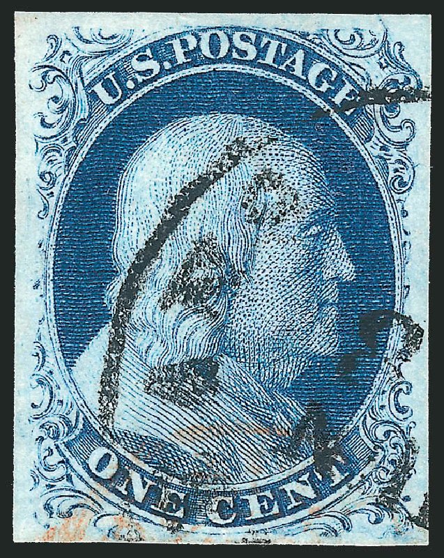 Cost of US Stamp Scott Catalogue #8A: 1c 1851 Franklin. Robert Siegel Auction Galleries, Dec 2010, Sale 998, Lot 445