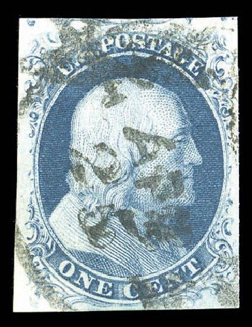 Costs of US Stamp Scott Catalogue 8A - 1c 1851 Franklin. Matthew Bennett International, Sep 2010, Sale 331, Lot 332