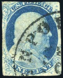 US Stamps Price Scott # 8A: 1851 1c Franklin. Harmer-Schau Auction Galleries, Feb 2010, Sale 84, Lot 1252