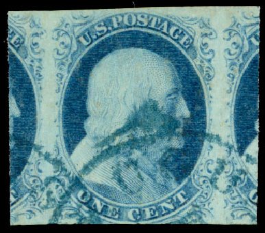 Costs of US Stamp Scott Catalog # 8A: 1851 1c Franklin. Daniel Kelleher Auctions, Dec 2013, Sale 640, Lot 32