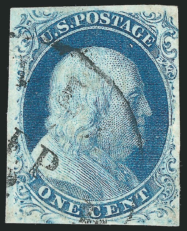 Values of US Stamp Scott Cat. # 8A - 1851 1c Franklin. Robert Siegel Auction Galleries, Sep 2009, Sale 976, Lot 1102