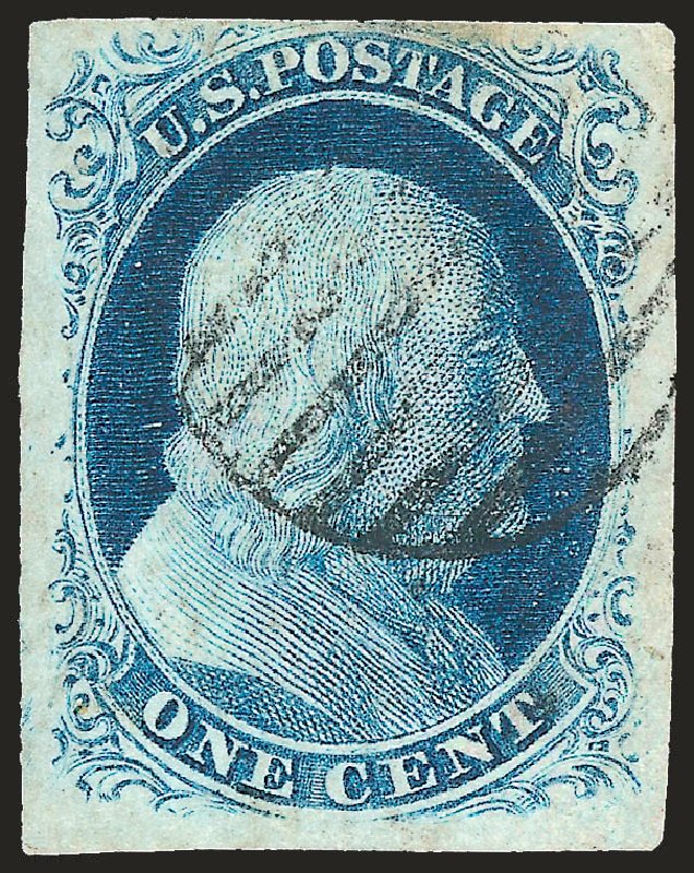 Cost of US Stamps Scott Catalogue # 8A - 1851 1c Franklin. Robert Siegel Auction Galleries, Apr 2010, Sale 984, Lot 72