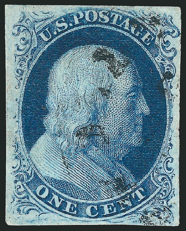 US Stamps Price Scott #8A - 1851 1c Franklin. Robert Siegel Auction Galleries, Sep 2010, Sale 994, Lot 1122