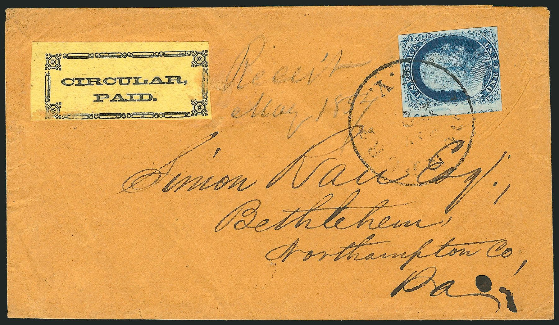 Price of US Stamp Scott Catalogue 8A: 1c 1851 Franklin. Robert Siegel Auction Galleries, Sep 2010, Sale 994, Lot 1132