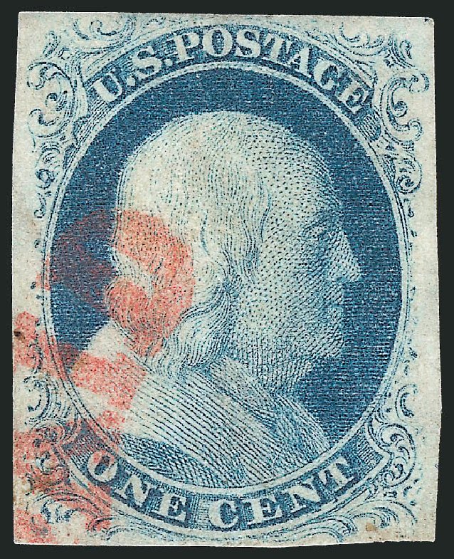US Stamp Prices Scott Cat. # 8A - 1851 1c Franklin. Robert Siegel Auction Galleries, Sep 2010, Sale 994, Lot 742
