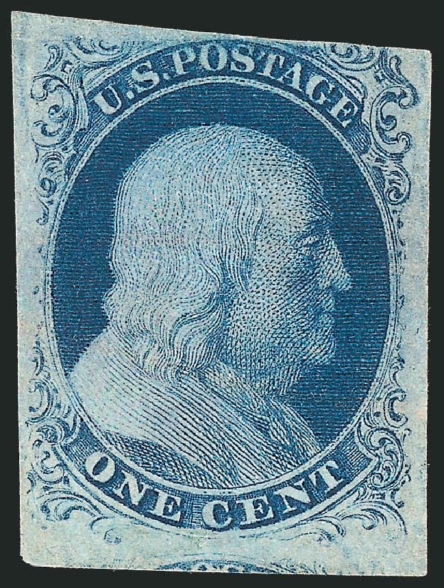 US Stamp Values Scott Catalog # 8A - 1851 1c Franklin. Robert Siegel Auction Galleries, Oct 2010, Sale 997, Lot 5142