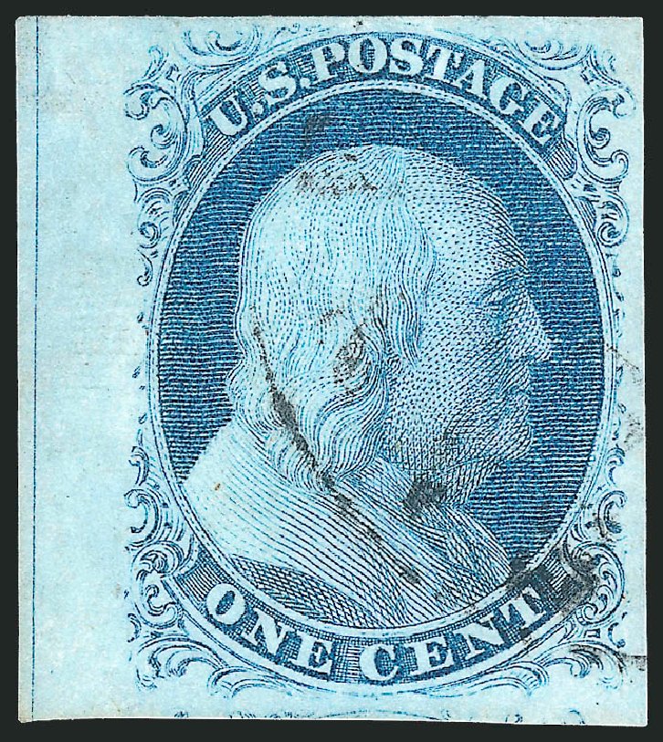 Values of US Stamp Scott Catalog 8A - 1c 1851 Franklin. Robert Siegel Auction Galleries, Dec 2010, Sale 998, Lot 62