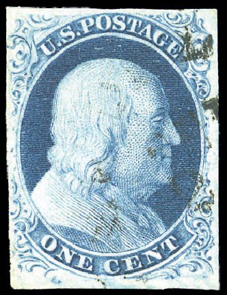 US Stamps Value Scott Catalogue 8A - 1c 1851 Franklin. Matthew Bennett International, Sep 2010, Sale 333, Lot 3273