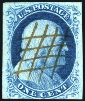 Values of US Stamps Scott Cat. #8A - 1c 1851 Franklin. Harmer-Schau Auction Galleries, Apr 2010, Sale 85, Lot 233