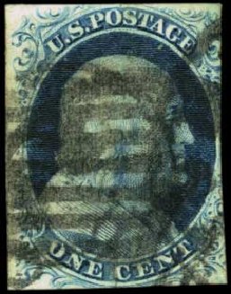 Value of US Stamp Scott Catalogue #8A: 1851 1c Franklin. Harmer-Schau Auction Galleries, Feb 2012, Sale 92, Lot 773