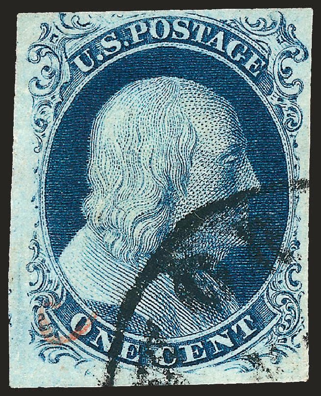 Costs of US Stamps Scott Cat. 8A: 1c 1851 Franklin. Robert Siegel Auction Galleries, Jun 2009, Sale 975, Lot 1113