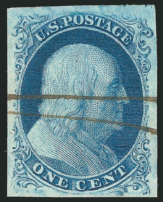 US Stamp Value Scott Cat. 8A: 1851 1c Franklin. Robert Siegel Auction Galleries, Sep 2009, Sale 976, Lot 1103