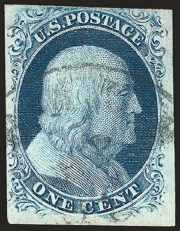 US Stamp Price Scott Cat. #8A - 1c 1851 Franklin. Robert Siegel Auction Galleries, Apr 2010, Sale 984, Lot 73