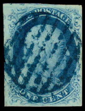 US Stamp Price Scott Catalog #8A: 1851 1c Franklin. Daniel Kelleher Auctions, Sep 2013, Sale 639, Lot 1006