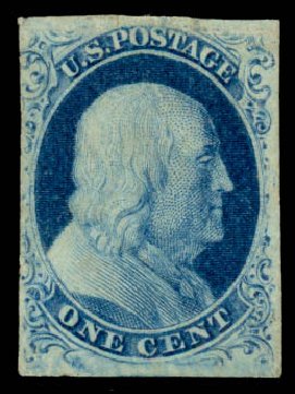 US Stamp Price Scott Catalog # 8A - 1851 1c Franklin. Daniel Kelleher Auctions, Mar 2014, Sale 650, Lot 2506