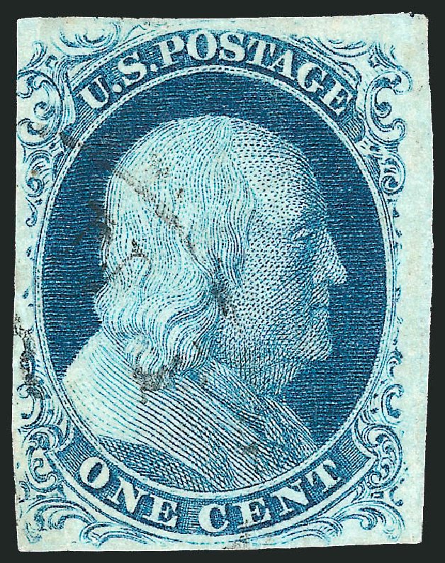 US Stamp Value Scott Cat. # 8A - 1851 1c Franklin. Robert Siegel Auction Galleries, Mar 2012, Sale 1019, Lot 336