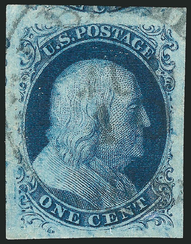 US Stamps Price Scott Catalogue 8A - 1c 1851 Franklin. Robert Siegel Auction Galleries, Nov 2014, Sale 1084, Lot 3046
