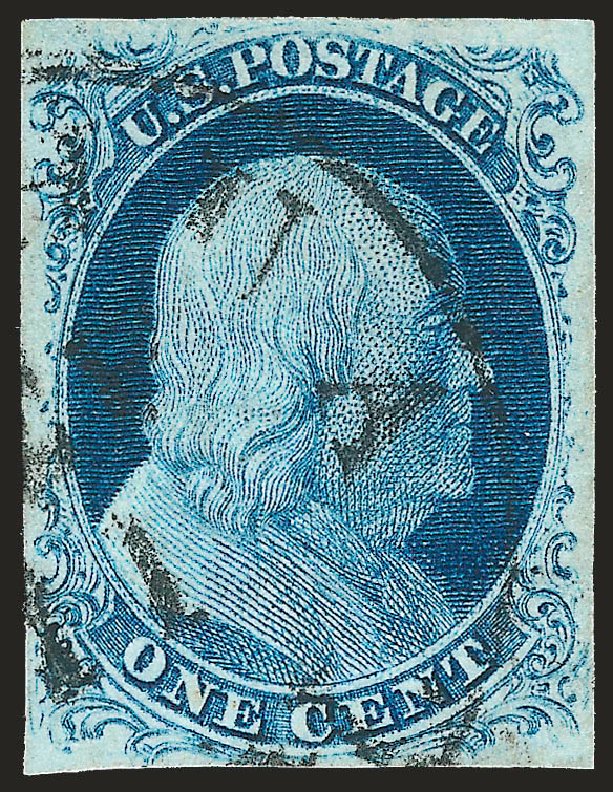 US Stamp Value Scott Catalog # 8A - 1851 1c Franklin. Robert Siegel Auction Galleries, Apr 2010, Sale 984, Lot 76