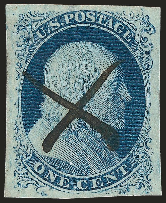 Price of US Stamp Scott Catalog #8A - 1c 1851 Franklin. Robert Siegel Auction Galleries, Jun 2010, Sale 992, Lot 2036