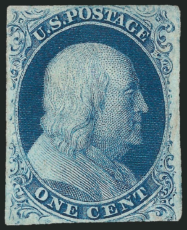 Costs of US Stamp Scott Catalog #8A: 1c 1851 Franklin. Robert Siegel Auction Galleries, Sep 2010, Sale 994, Lot 1126