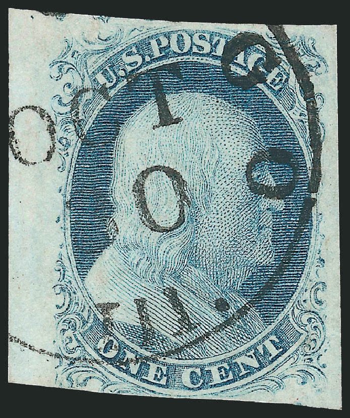 Costs of US Stamp Scott Catalogue 8A - 1851 1c Franklin. Robert Siegel Auction Galleries, Oct 2010, Sale 997, Lot 5136