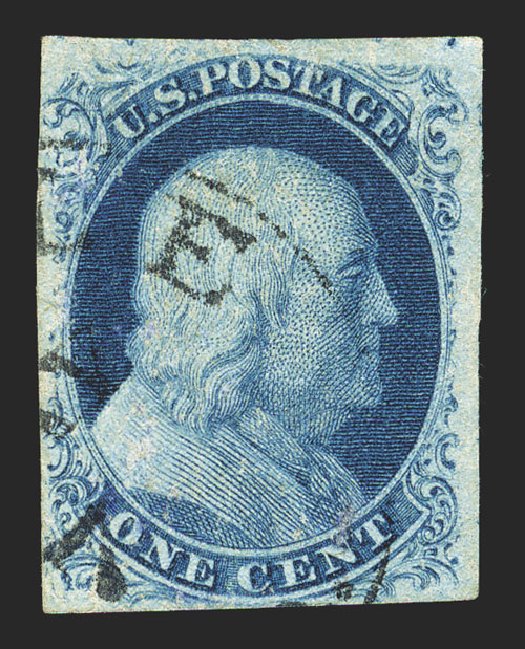 Cost of US Stamps Scott 8A: 1c 1851 Franklin. Spink Shreves Galleries, Mar 2013, Sale 142, Lot 136