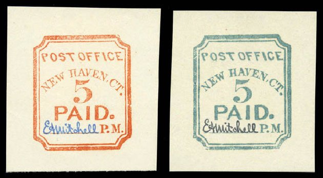 US Stamp Price Scott Catalog #8XU1 - 1845 5c New Haven Postmasters Provisional. Matthew Bennett International, Sep 2010, Sale 331, Lot 290
