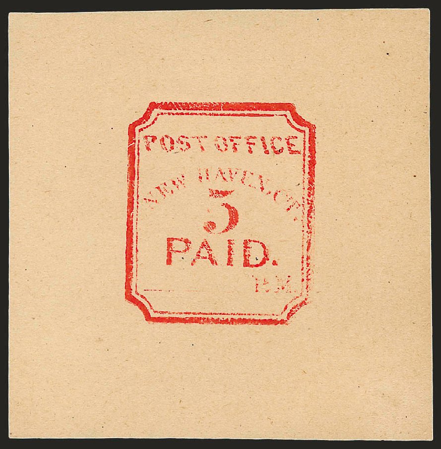 Prices of US Stamp Scott Cat. #8XU1 - 5c 1845 New Haven Postmasters Provisional. Robert Siegel Auction Galleries, Dec 2008, Sale 964, Lot 46