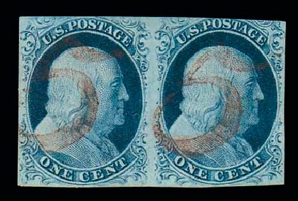 Costs of US Stamp Scott Catalog # 9 - 1852 1c Franklin. Matthew Bennett International, Dec 2007, Sale 325, Lot 1397