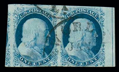 Costs of US Stamp Scott # 9: 1c 1852 Franklin. Matthew Bennett International, Dec 2007, Sale 325, Lot 1407