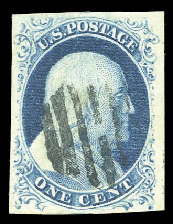 Values of US Stamp Scott Cat. #9 - 1c 1852 Franklin. Matthew Bennett International, Sep 2010, Sale 333, Lot 3287