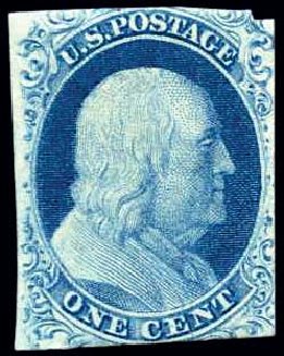 US Stamps Values Scott Catalog 9: 1852 1c Franklin. Harmer-Schau Auction Galleries, Aug 2011, Sale 90, Lot 1067