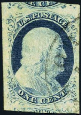 Cost of US Stamps Scott Catalogue #9 - 1c 1852 Franklin. Harmer-Schau Auction Galleries, Jan 2013, Sale 96, Lot 397