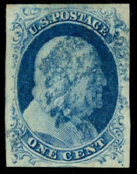 Prices of US Stamps Scott #9: 1c 1852 Franklin. Daniel Kelleher Auctions, Sep 2013, Sale 639, Lot 3107