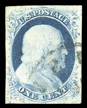Value of US Stamp Scott Cat. 9 - 1852 1c Franklin. Daniel Kelleher Auctions, May 2015, Sale 669, Lot 2377