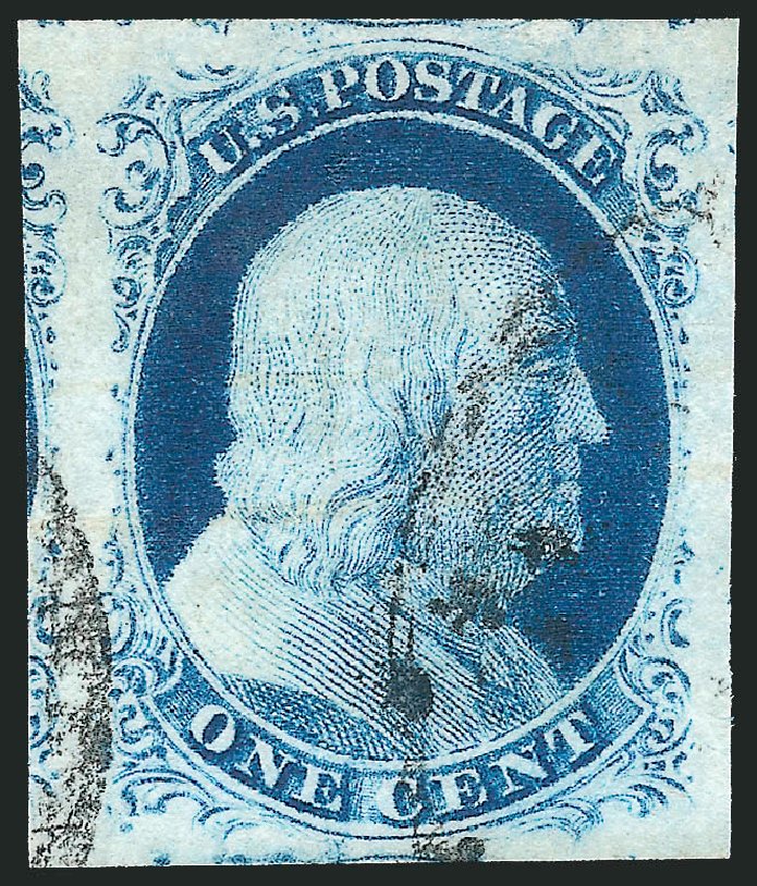 Cost of US Stamp Scott Catalog 9: 1c 1852 Franklin. Robert Siegel Auction Galleries, Jul 2013, Sale 1050, Lot 87