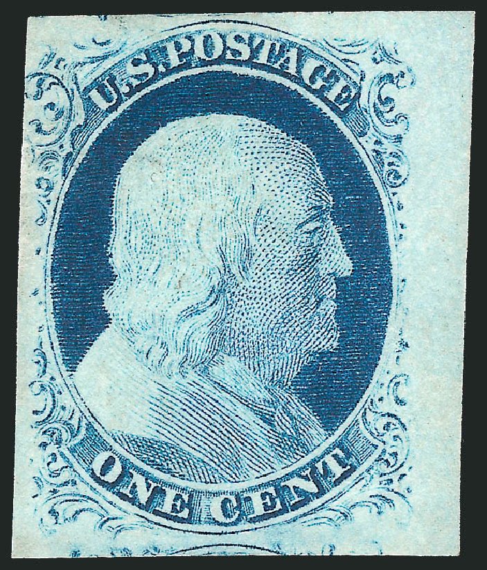 Values of US Stamp Scott Catalog # 9: 1852 1c Franklin. Robert Siegel Auction Galleries, Oct 2014, Sale 1082, Lot 337
