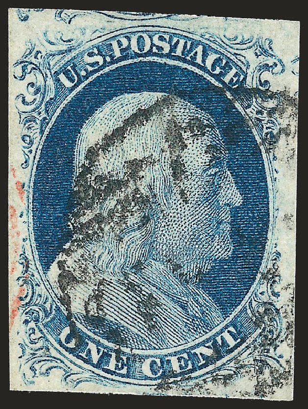 US Stamps Values Scott Cat. 9: 1852 1c Franklin. Robert Siegel Auction Galleries, Oct 2008, Sale 963, Lot 107