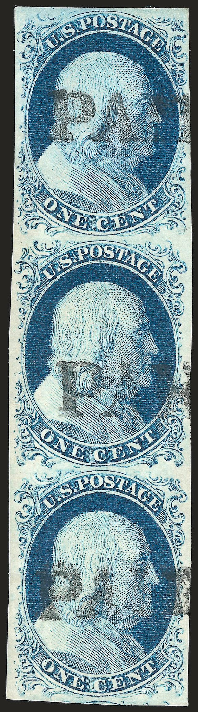 US Stamps Value Scott Catalog # 9: 1c 1852 Franklin. Robert Siegel Auction Galleries, Sep 2009, Sale 976, Lot 1137