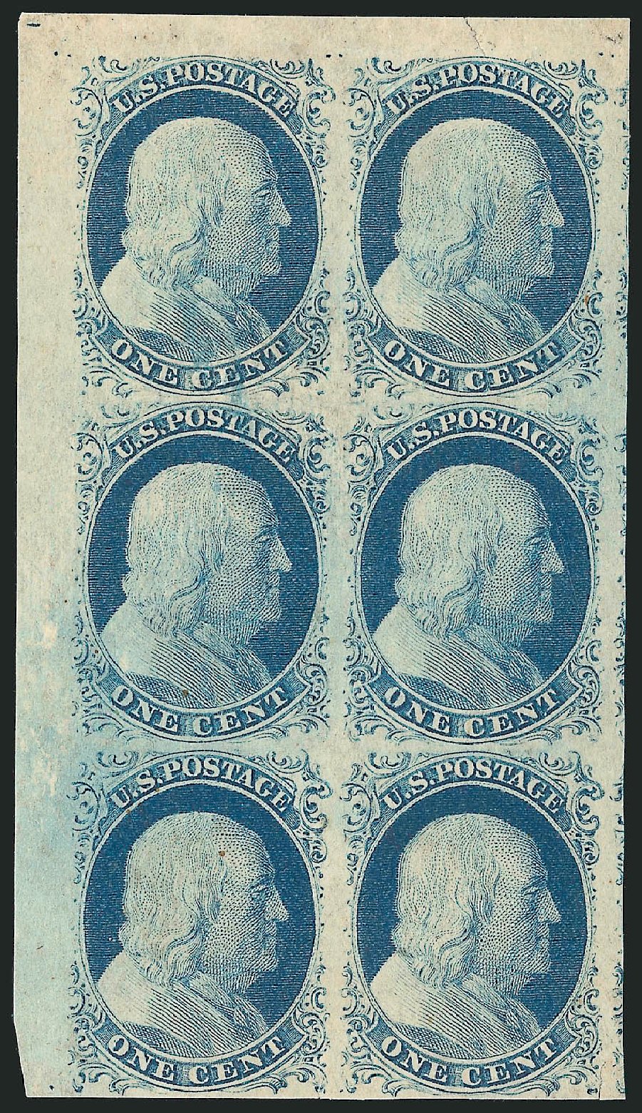 US Stamp Price Scott Catalogue # 9 - 1852 1c Franklin. Robert Siegel Auction Galleries, Sep 2010, Sale 994, Lot 777